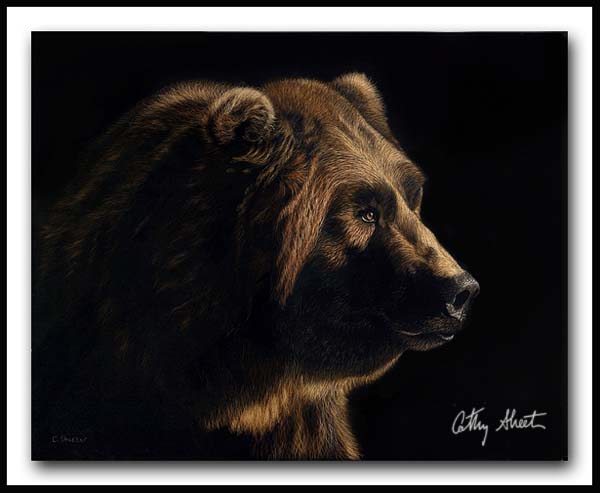 Bruiser - Scratchboard and Ink Grizzly Bear